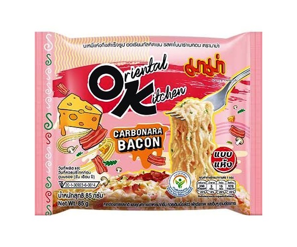 Instant noodles OK gusto stir-fried Carbonara Bacon - Mama 85g.